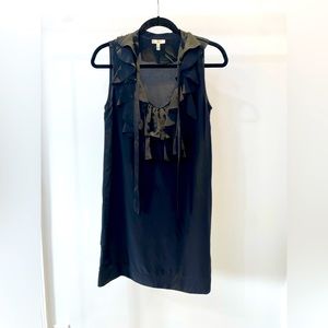 JOIE Black silk Mini V-Neck Dress